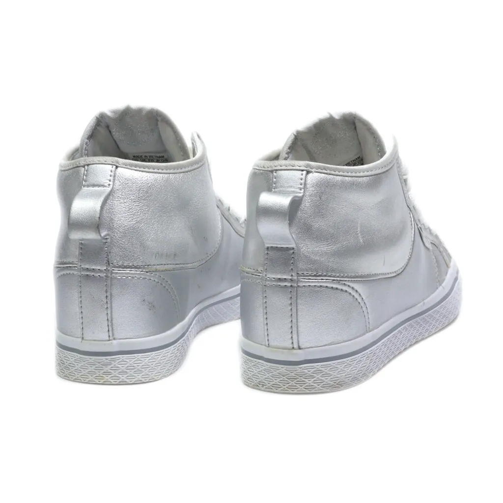 Adidas Honey Silver Satin High-Top Sneakers Leather Silver Colour For Women