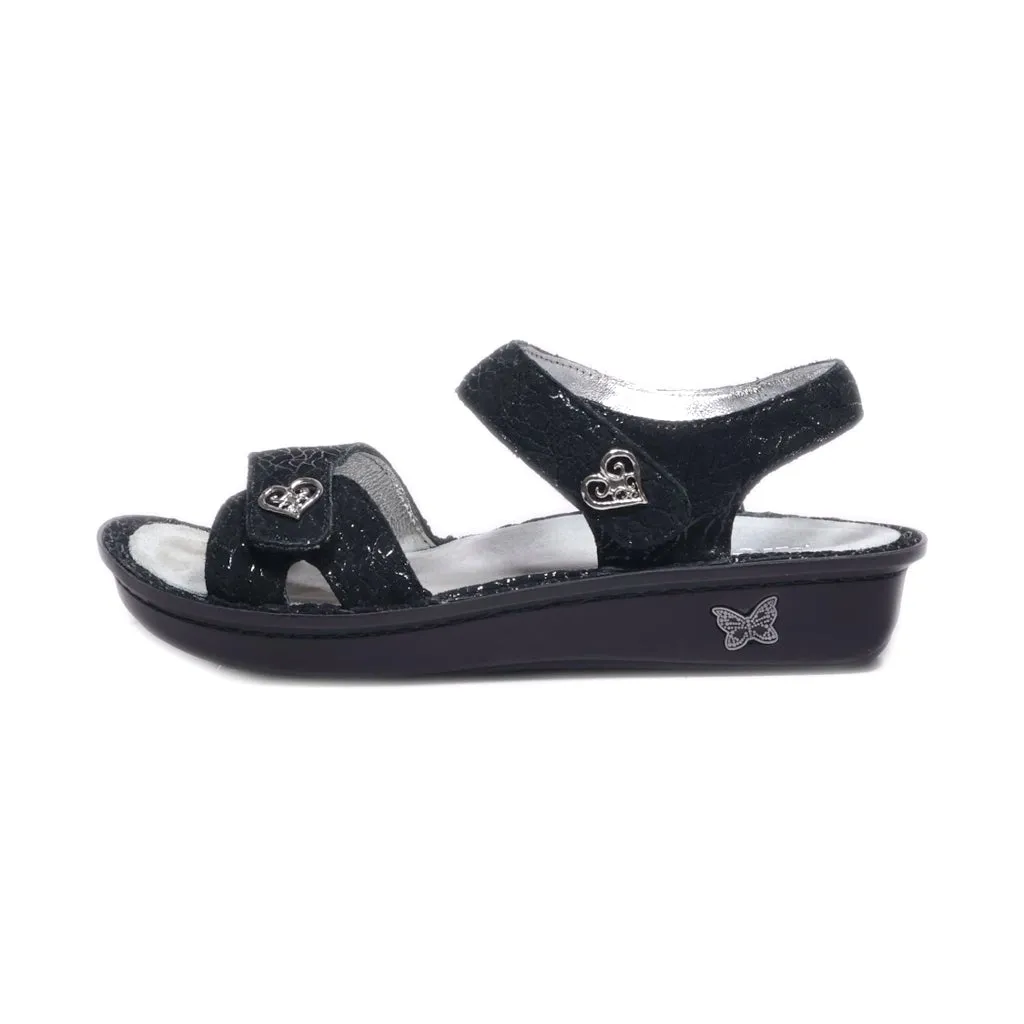 Alegria Flat Sandals Fabric Black Colour For Women