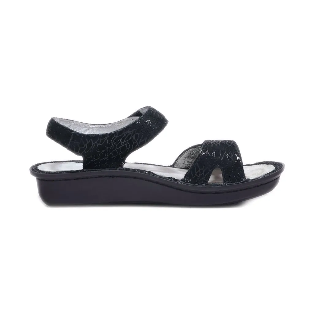 Alegria Flat Sandals Fabric Black Colour For Women