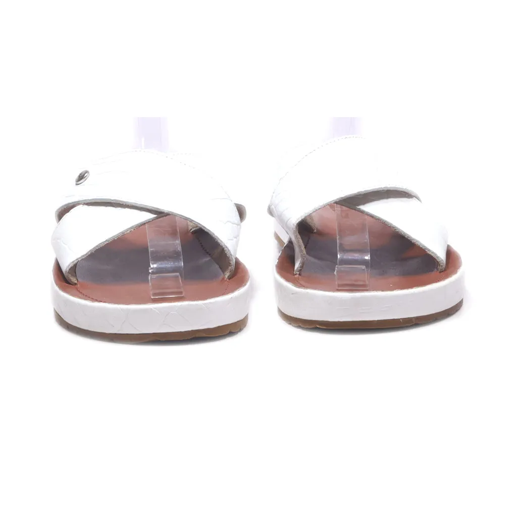 Ana Mario Flat Sandals Leather White Colour For Women