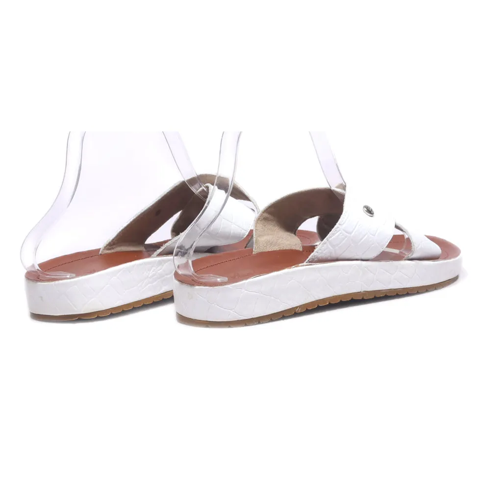 Ana Mario Flat Sandals Leather White Colour For Women