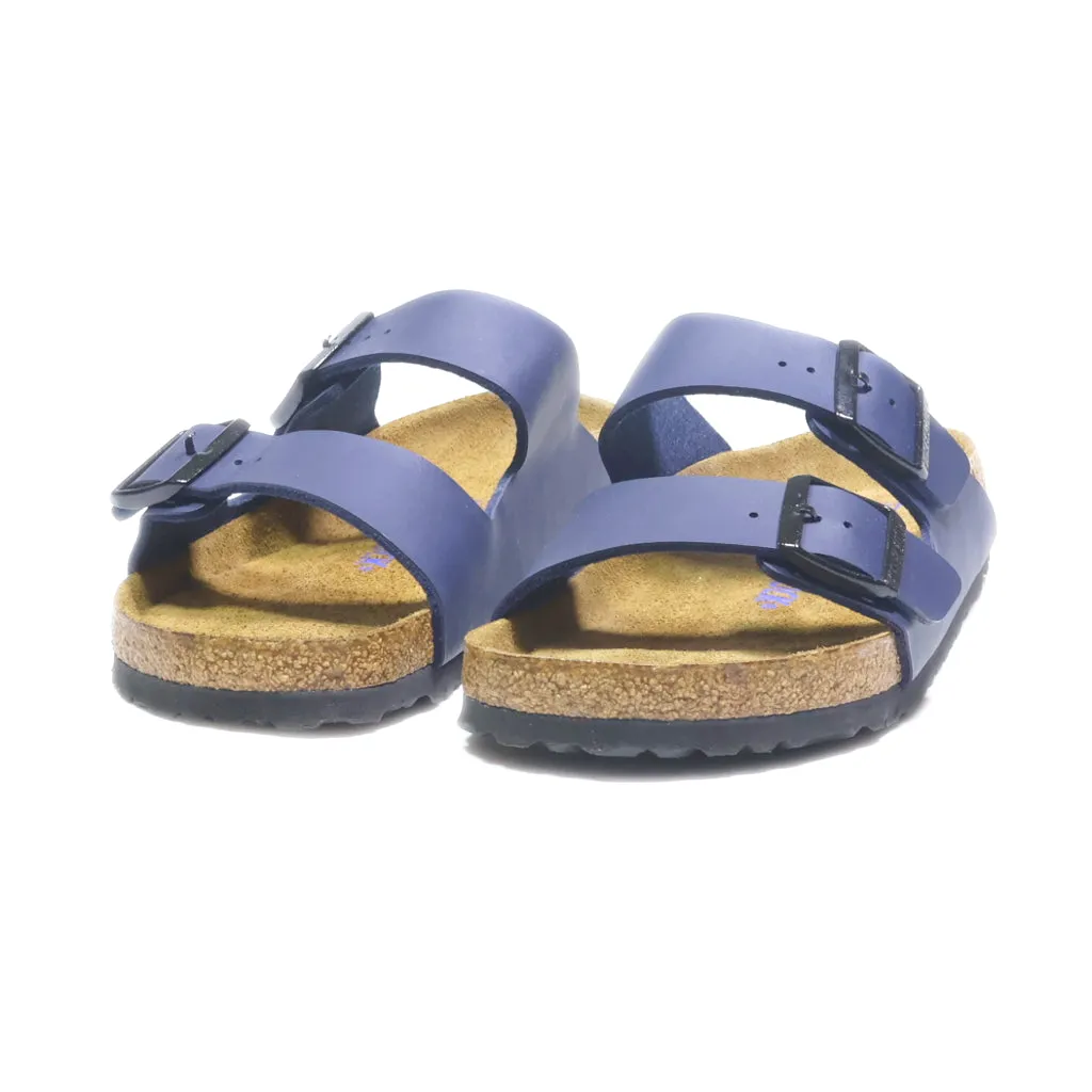 Birkenstock Arizona Flat Sandals Leather Blue Colour For Women