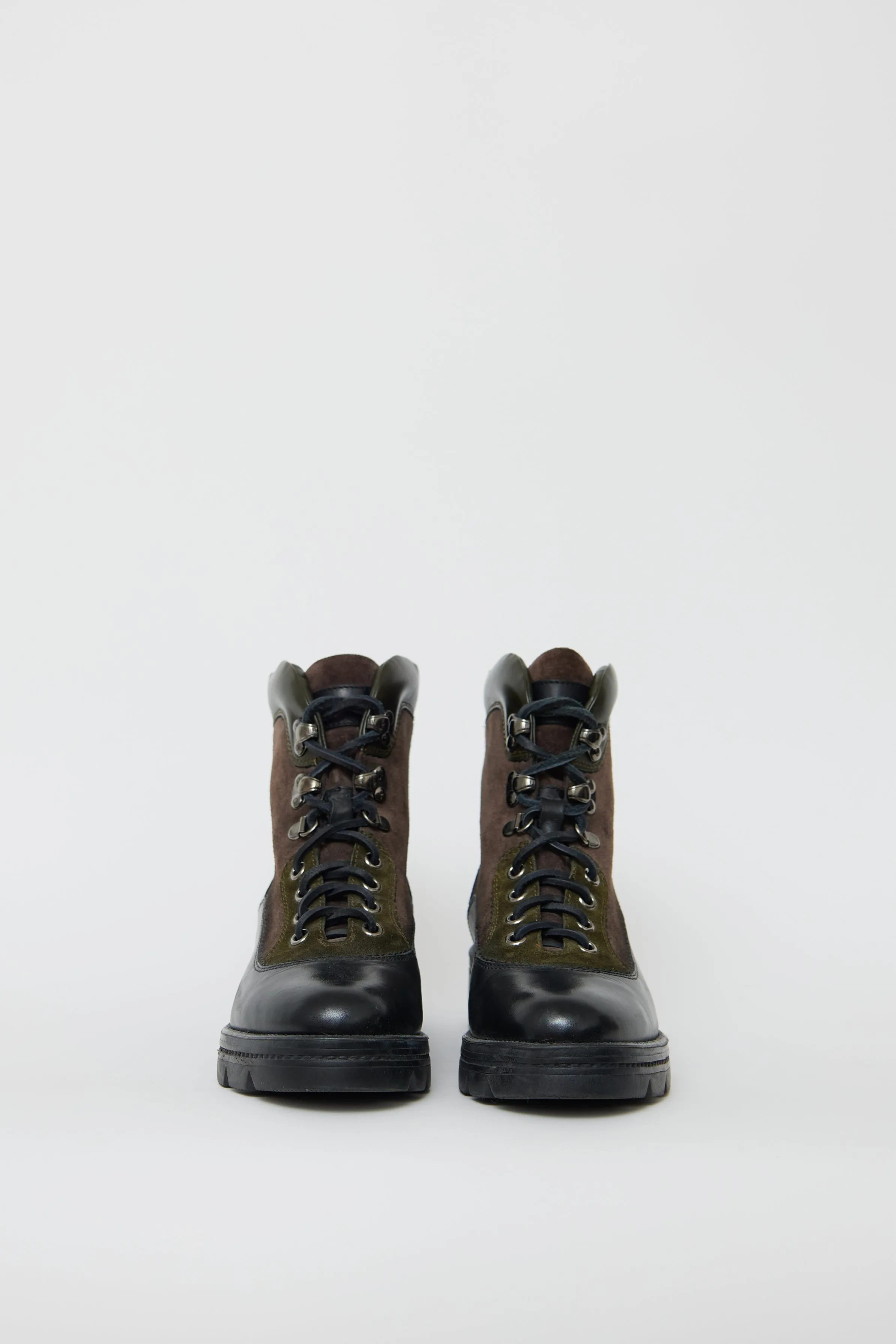 Black & Multi Leather Hiking Boot