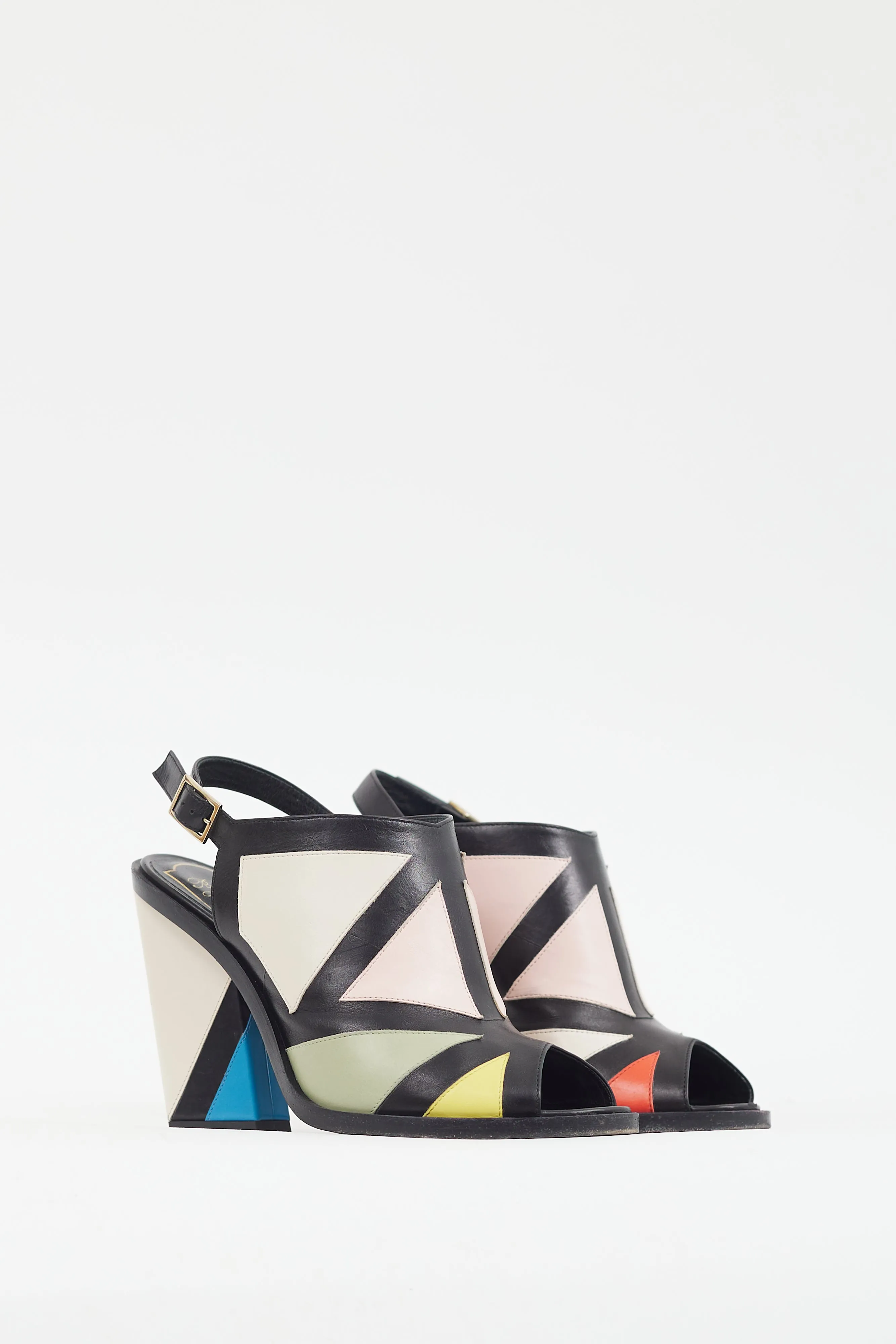 Black Multi Geometric Heel