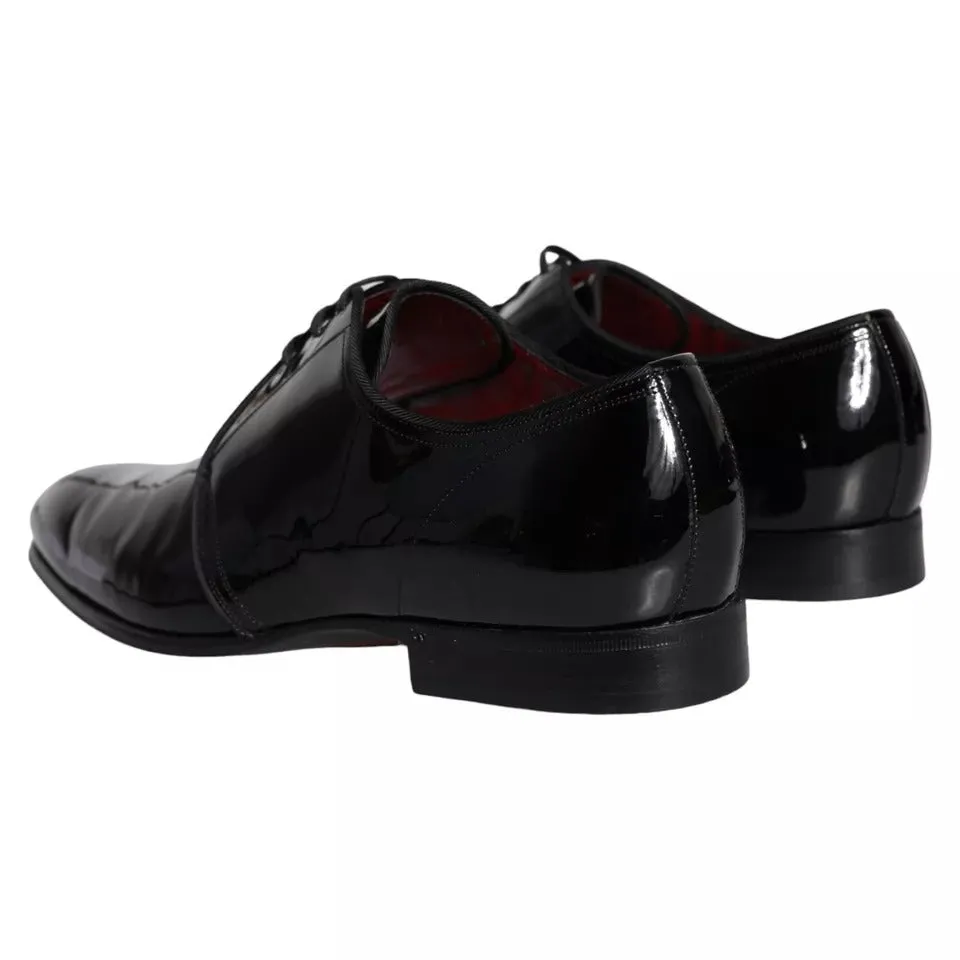 Black Patent Leather Derby Men Dress Shoes