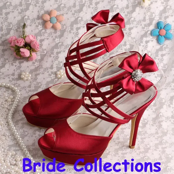 Bling Bridal Wedding Shoes Criss Cross ankle strap  Bridal Heels