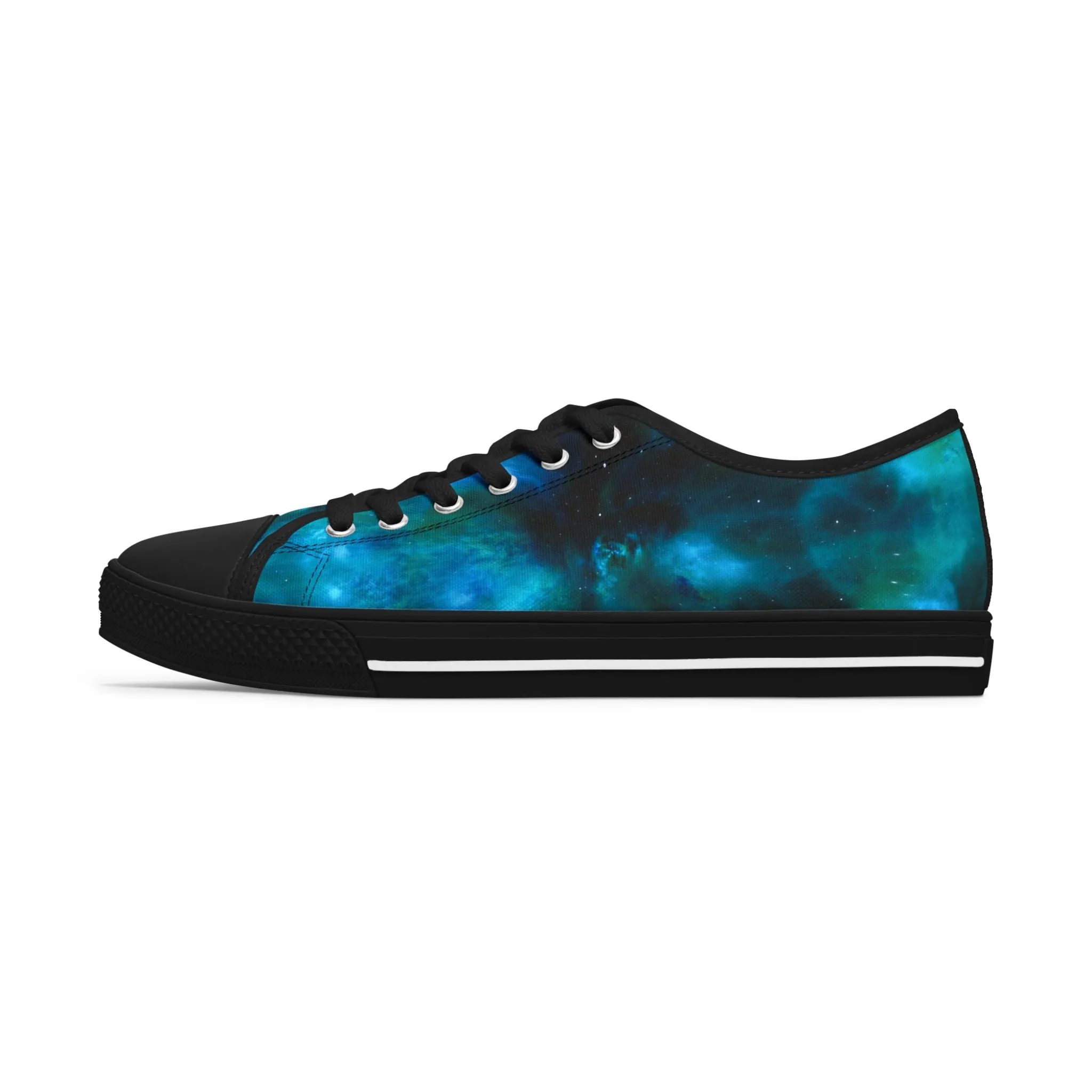 Blue Galaxy Best Women's Sneakers, Best Women's Low Top Canvas Sneakers (US Size: 5.5-12)