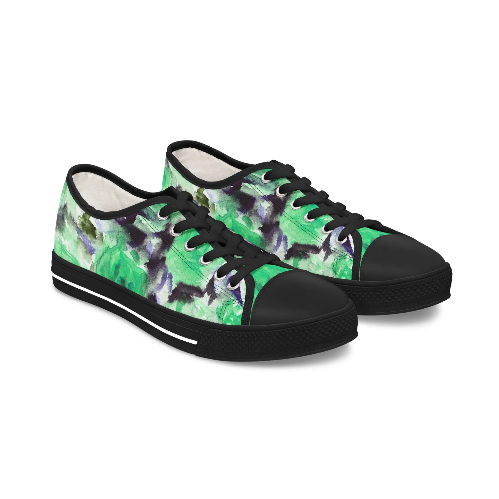 Blue Rose Floral Women's Sneakers, Floral Print Best Women's Low Top Canvas Sneakers (US Size: 5.5-12)