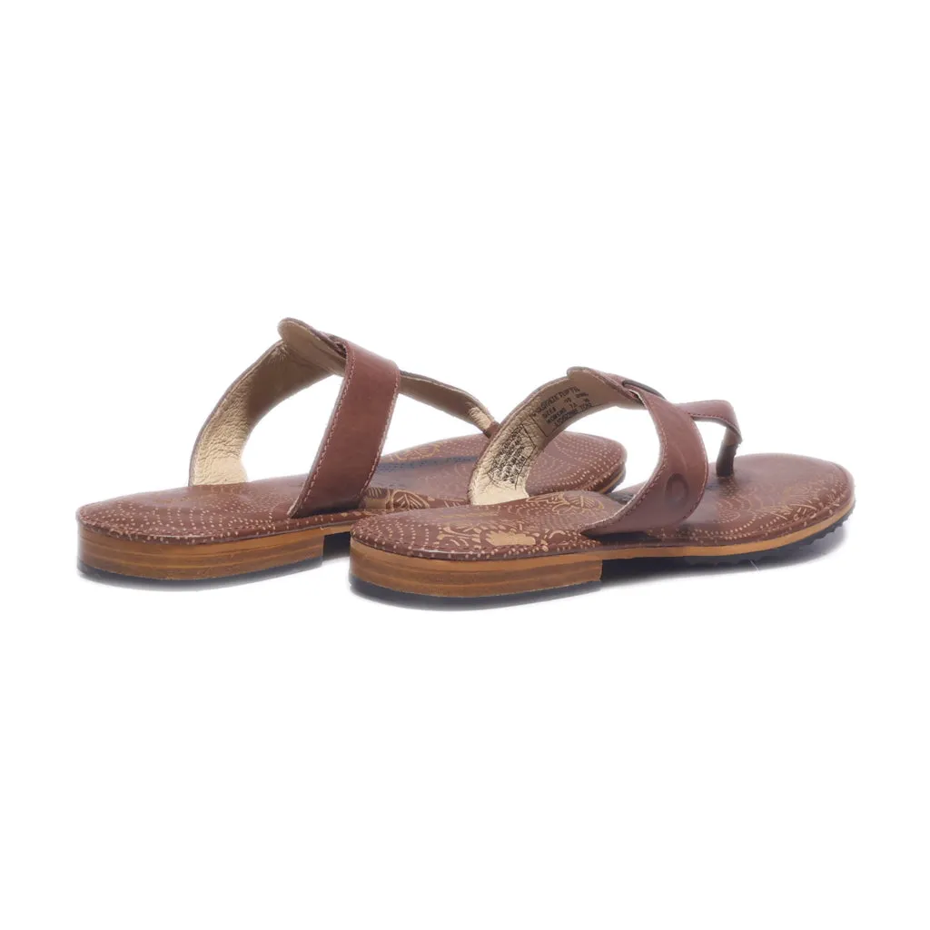 Bogs Nashville Flat Sandals Leather Brown Colour For Women