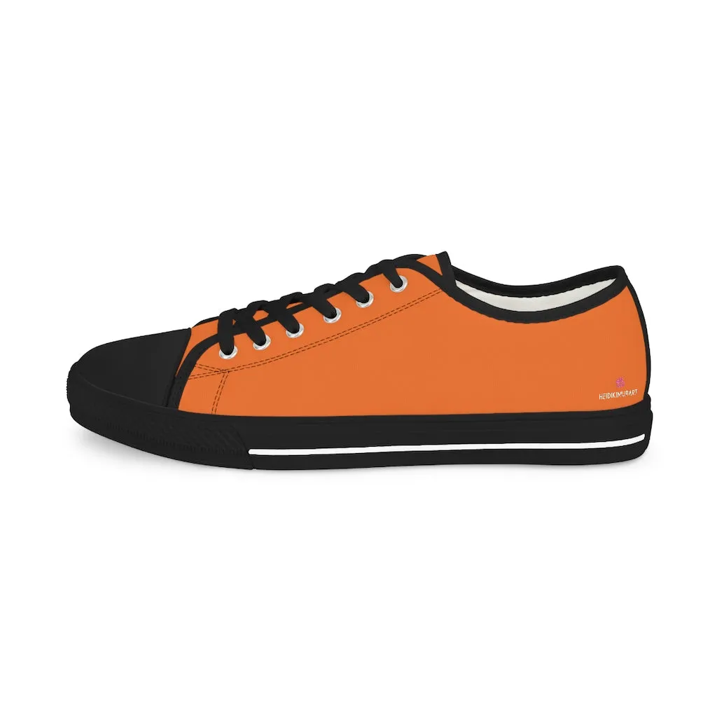 Bright Orange Men's Tennis Shoes, Best Solid Color Modern Best Men's Low Top Sneakers  (US Size: 5-14)