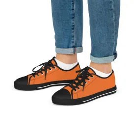 Bright Orange Men's Tennis Shoes, Best Solid Color Modern Best Men's Low Top Sneakers  (US Size: 5-14)