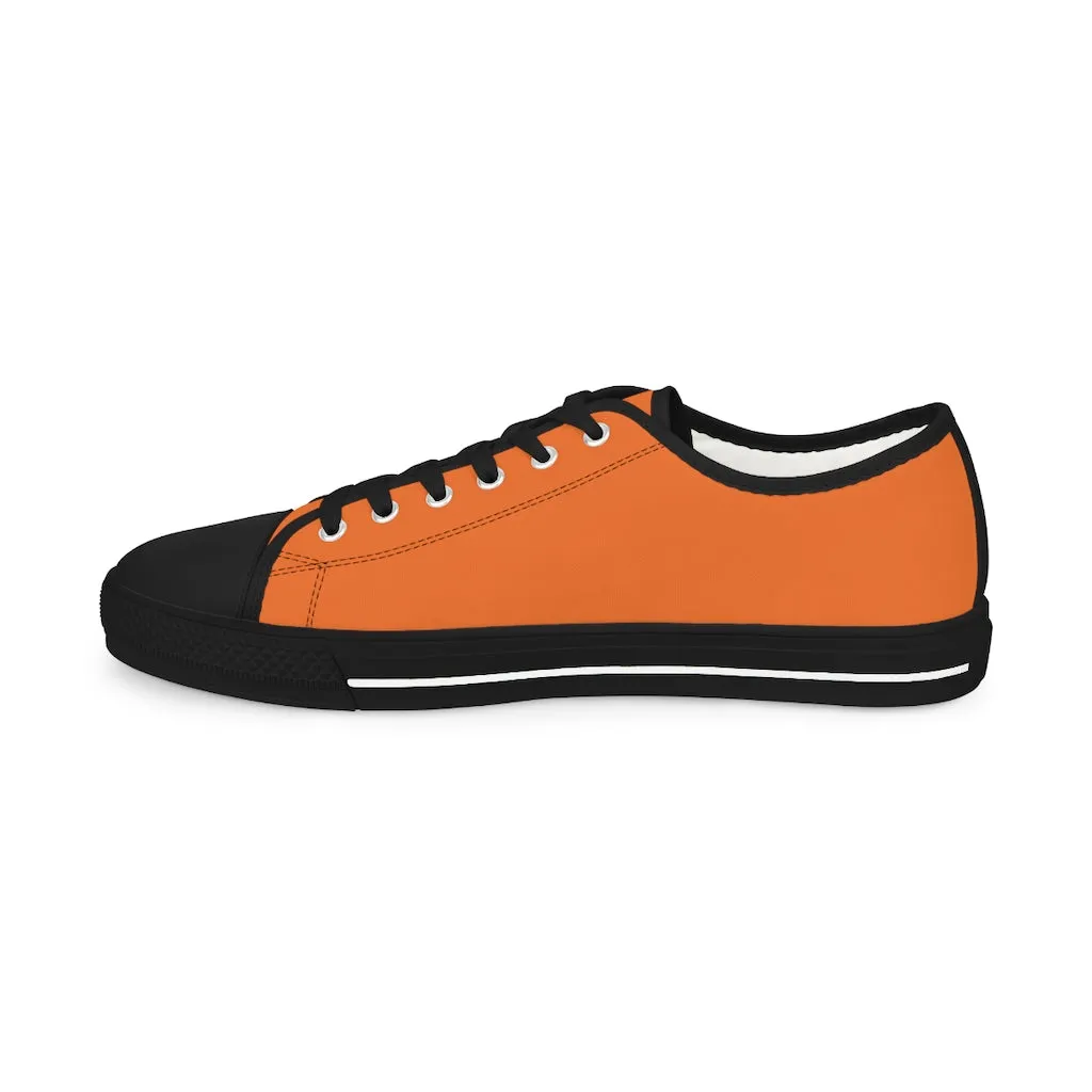 Bright Orange Men's Tennis Shoes, Best Solid Color Modern Best Men's Low Top Sneakers  (US Size: 5-14)