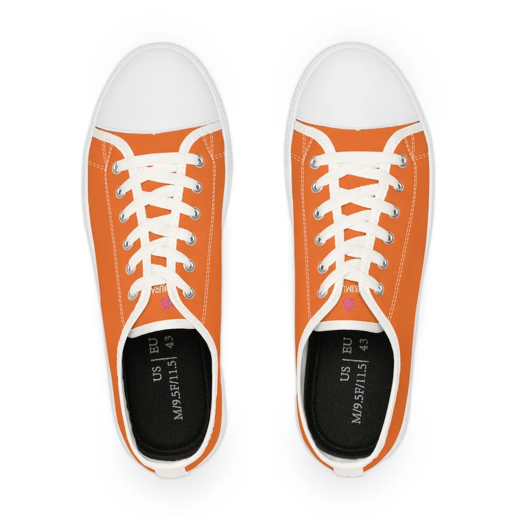 Bright Orange Men's Tennis Shoes, Best Solid Color Modern Best Men's Low Top Sneakers  (US Size: 5-14)