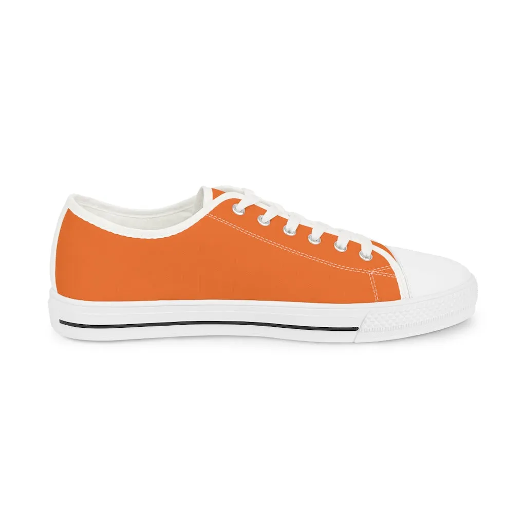 Bright Orange Men's Tennis Shoes, Best Solid Color Modern Best Men's Low Top Sneakers  (US Size: 5-14)