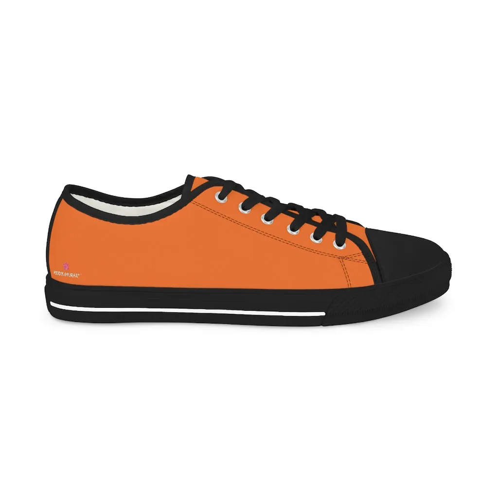 Bright Orange Men's Tennis Shoes, Best Solid Color Modern Best Men's Low Top Sneakers  (US Size: 5-14)