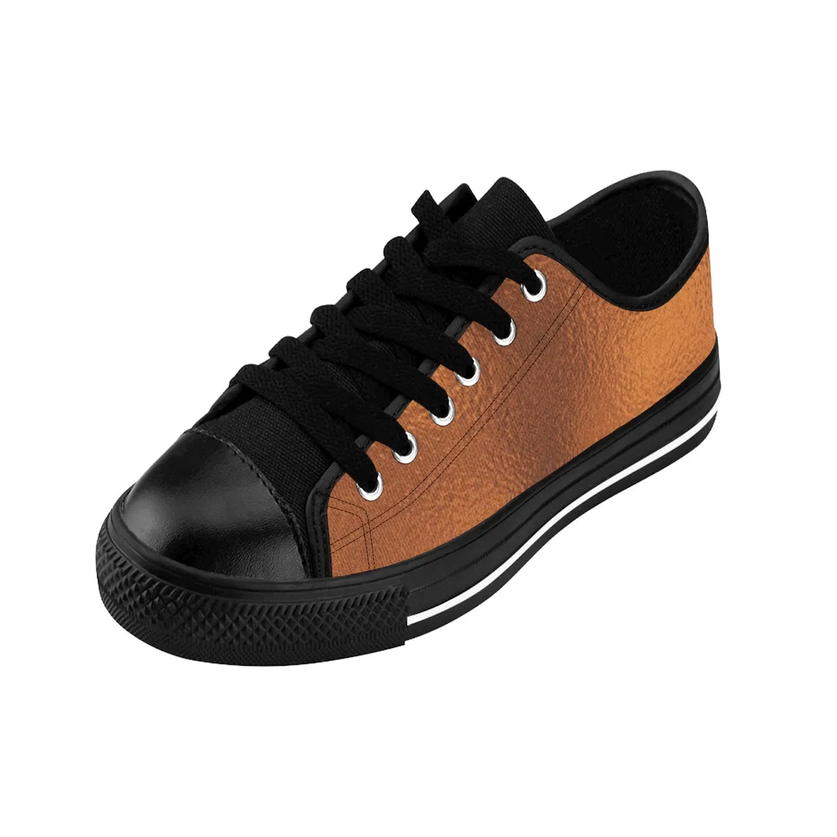 Brown Color Men's Low Tops, Brownish Copper Accent Solid Color Designer Men's Running Sneakers Tennis Shoes