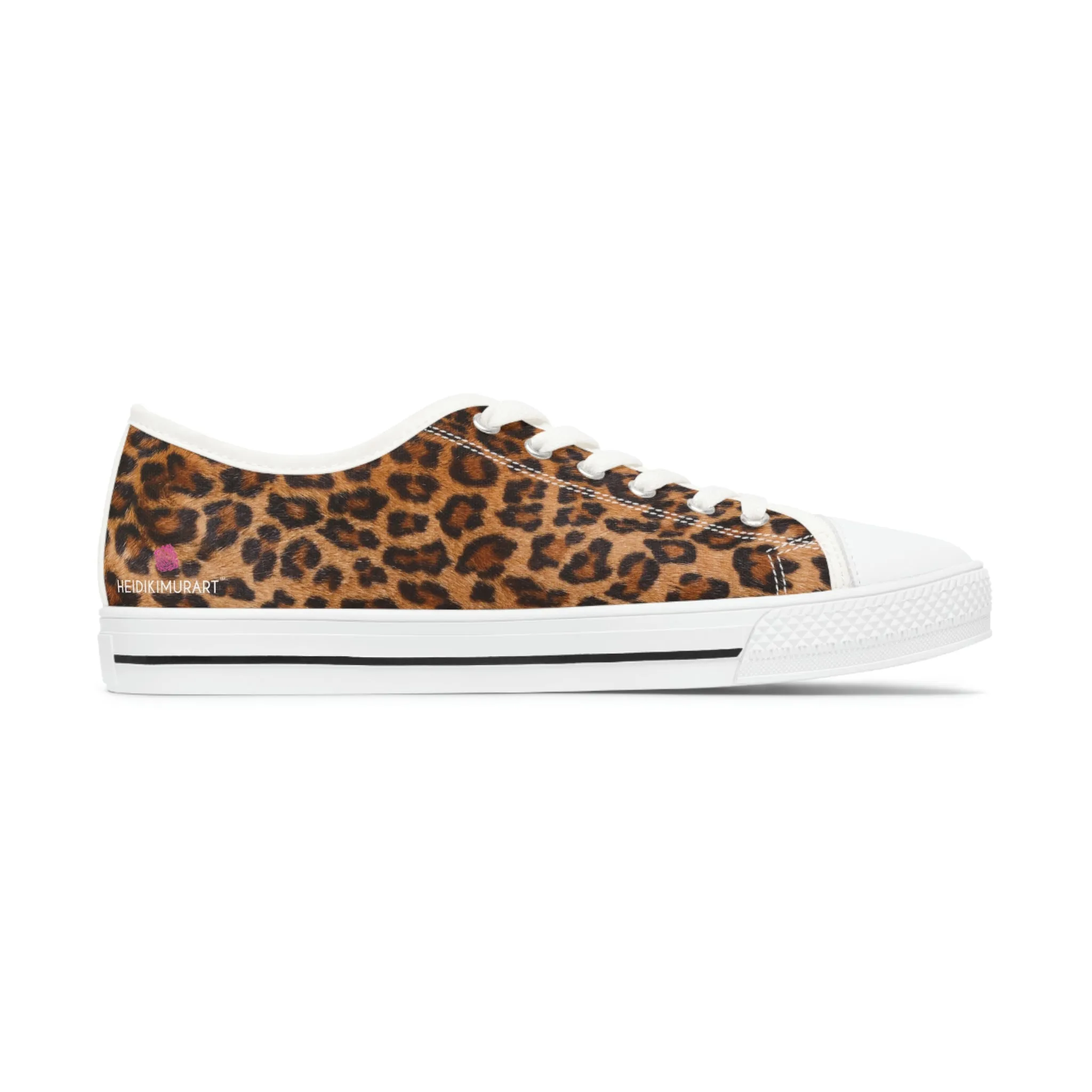 Brown Leopard Print Ladies' Sneakers, Leopard Animal Print Best Designer Women's Low Top Sneakers (US Size: 5.5-12)