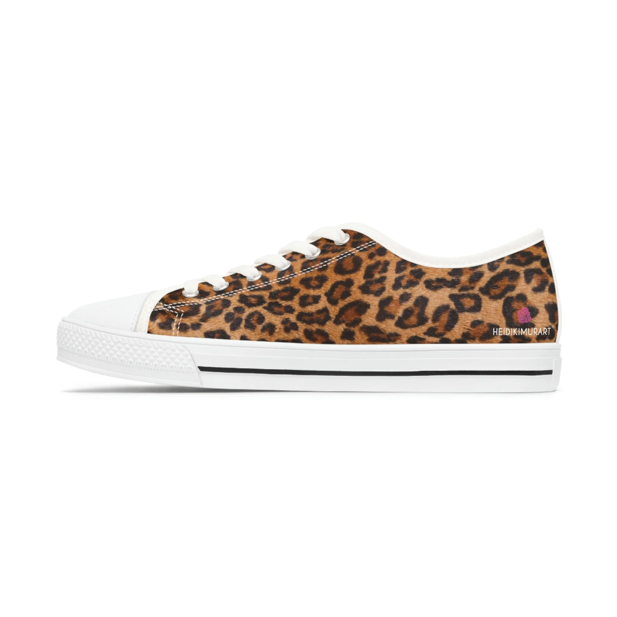 Brown Leopard Print Ladies' Sneakers, Leopard Animal Print Best Designer Women's Low Top Sneakers (US Size: 5.5-12)