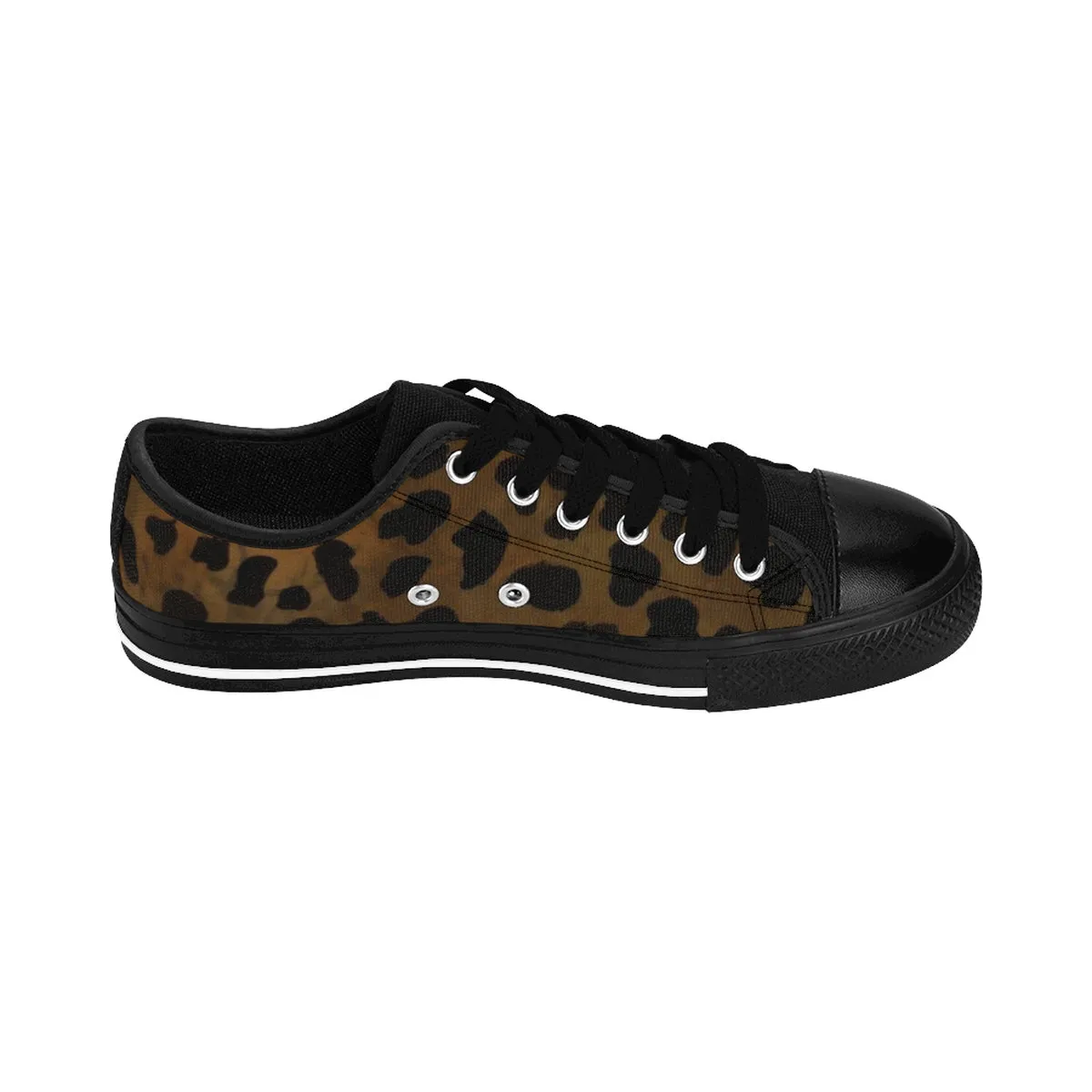 Brown Leopard Print Sneakers, Animal Print Women's Fashion Canvas Sneakers (US Size: 6-12)