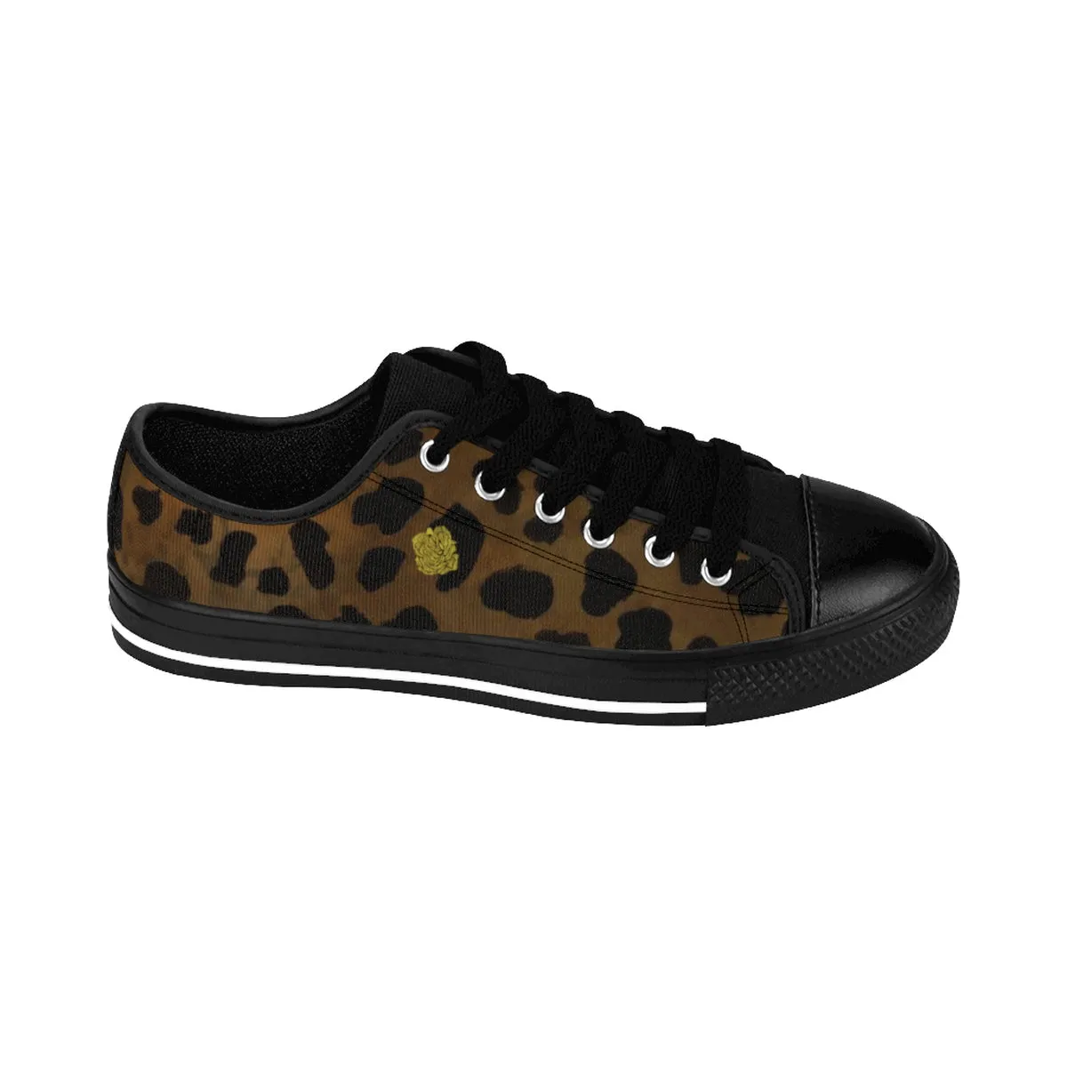 Brown Leopard Print Sneakers, Animal Print Women's Fashion Canvas Sneakers (US Size: 6-12)