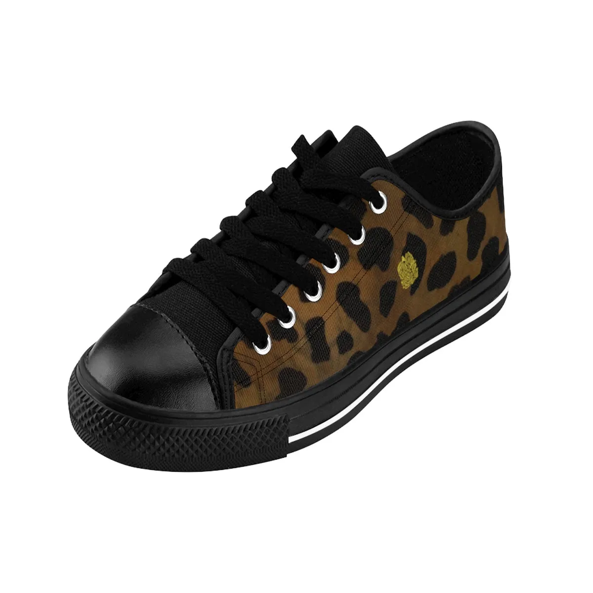 Brown Leopard Print Sneakers, Animal Print Women's Fashion Canvas Sneakers (US Size: 6-12)