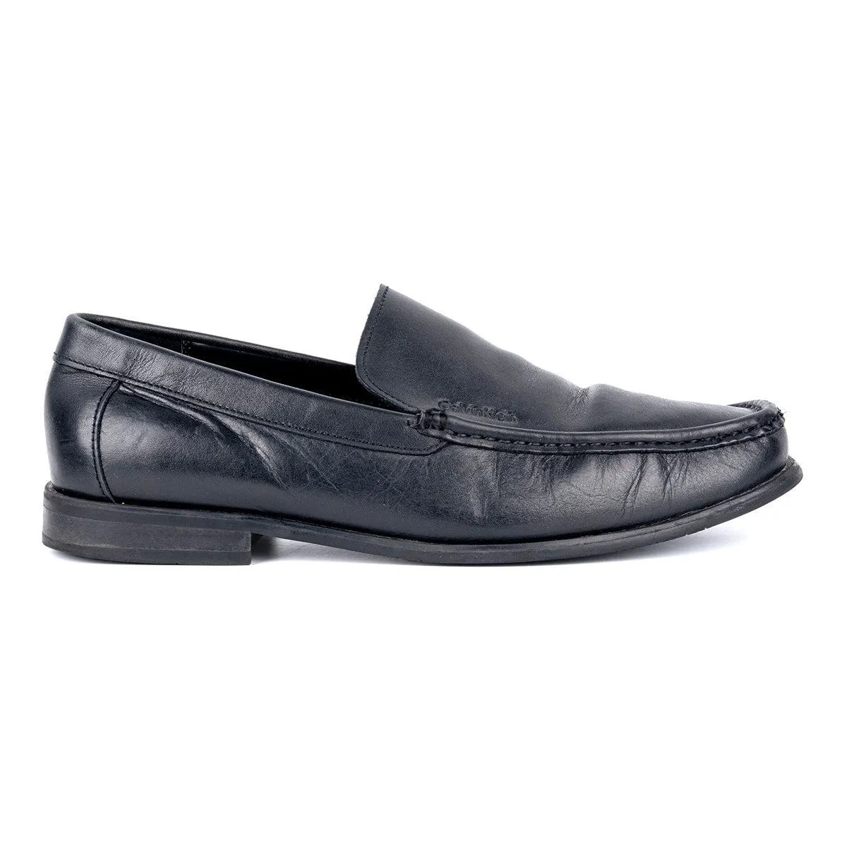 Calvin Klein Formal Slip Ons Leather Black Colour For Men