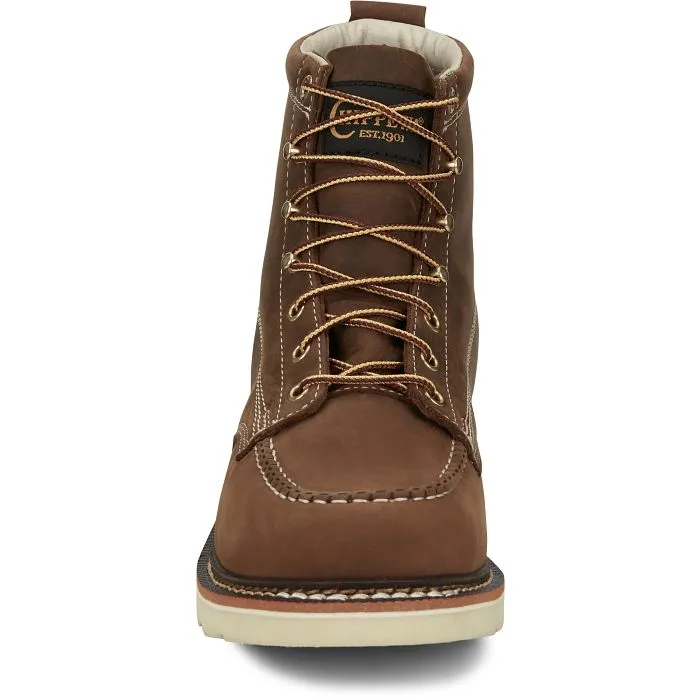 Chippewa Men's Edge Walker 6" Moc Toe Lace Up Work Boot -Brown- ED5322