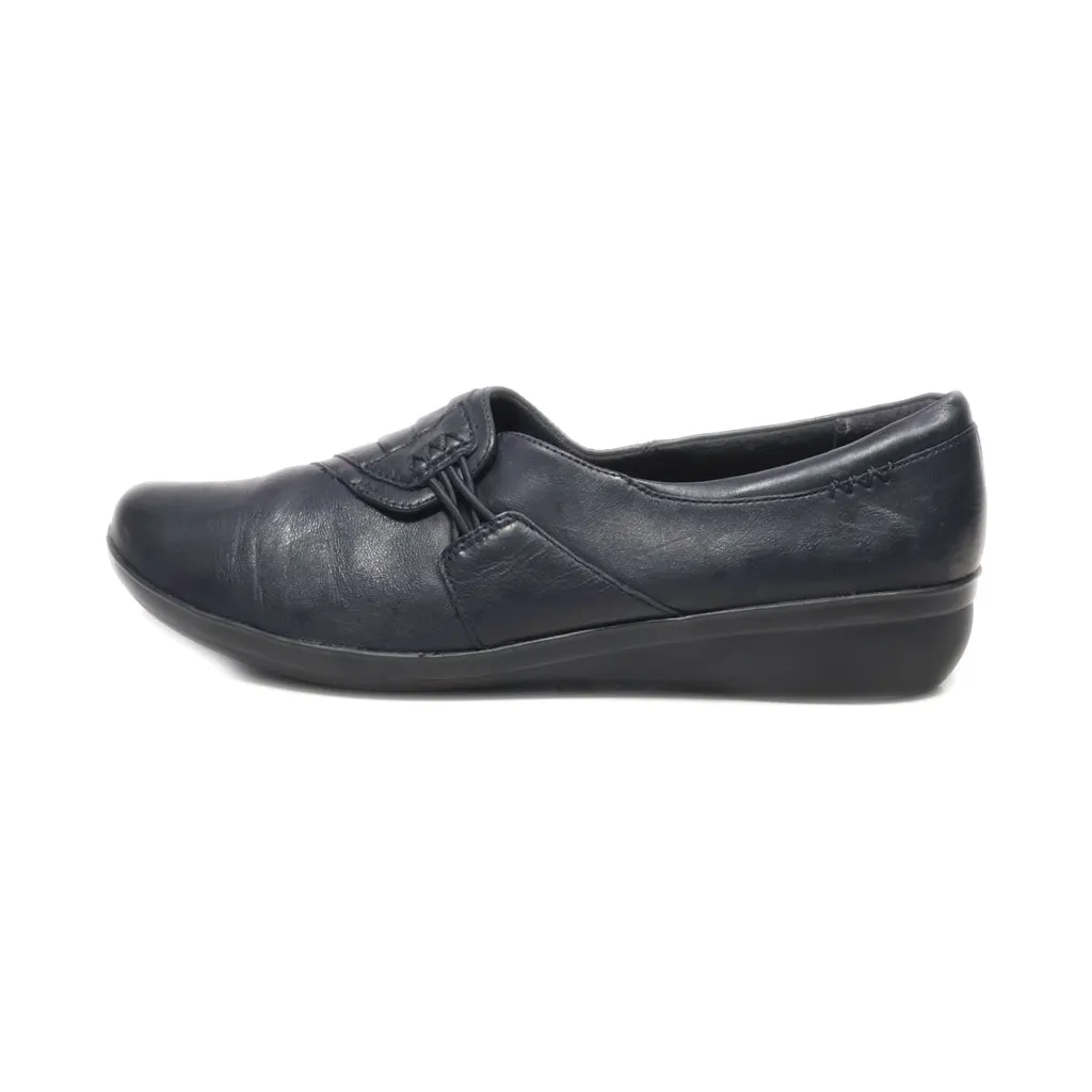 Clarks Cushion Soft Loafers Leather Black Colour For Women