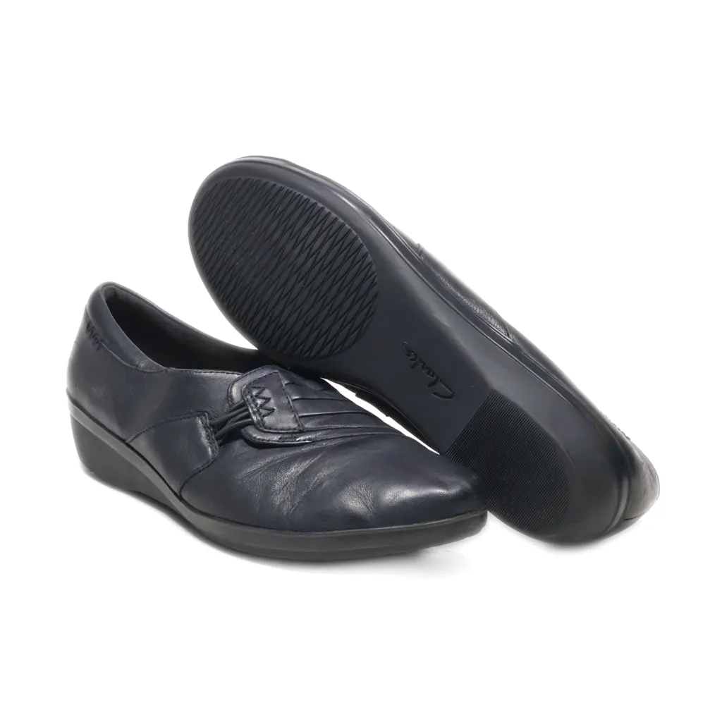 Clarks Cushion Soft Loafers Leather Black Colour For Women