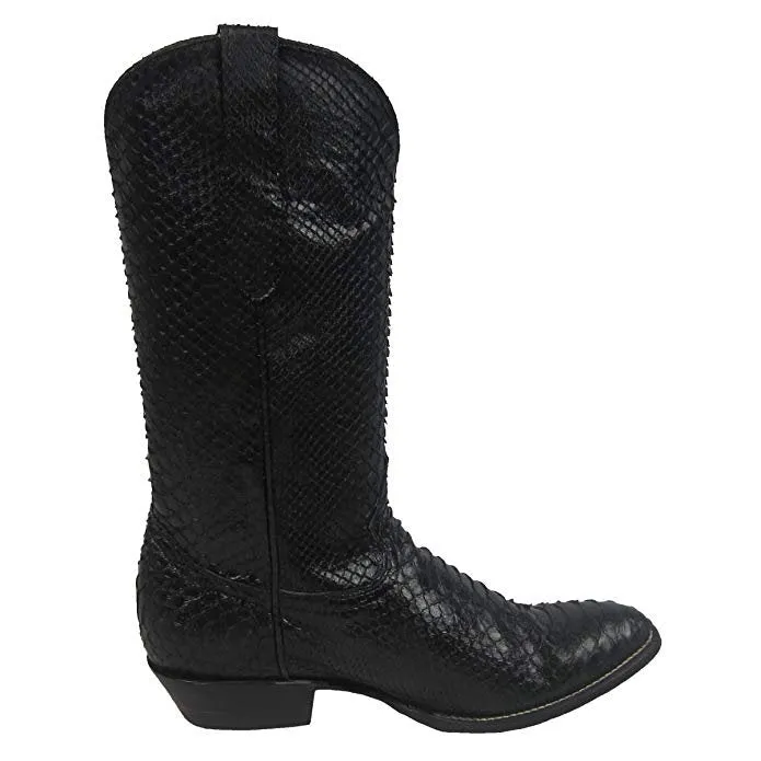 Corral Men's Black Python Round Toe Cowboy Boots - C2942