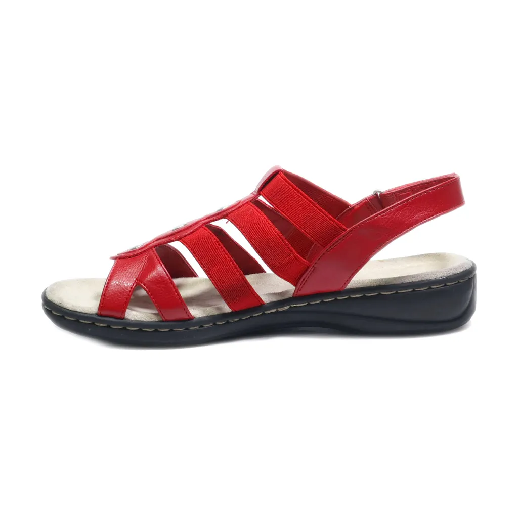 Croft & Barrow Flat Sandals Leather Red Colour For Women