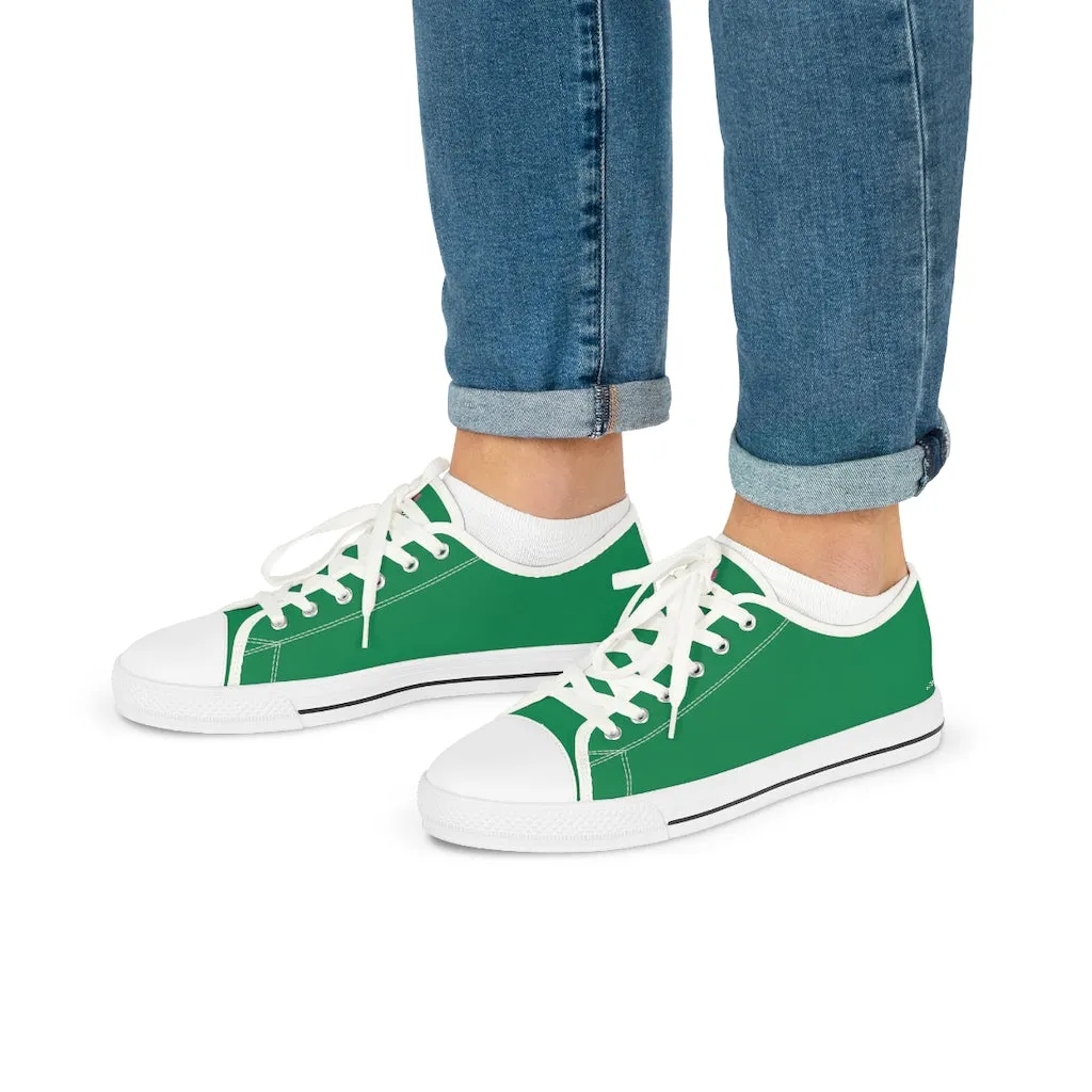 Dark Green Men's Low Tops, Best Solid Color Modern Best Men's Low Top Sneakers  (US Size: 5-14)