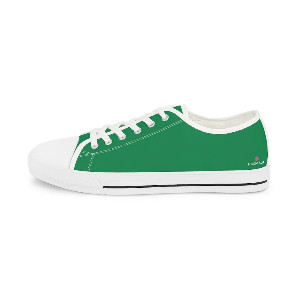 Dark Green Men's Low Tops, Best Solid Color Modern Best Men's Low Top Sneakers  (US Size: 5-14)