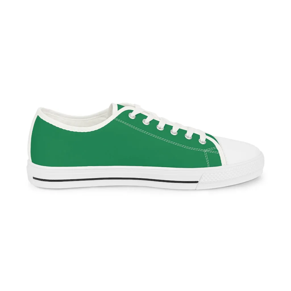 Dark Green Men's Low Tops, Best Solid Color Modern Best Men's Low Top Sneakers  (US Size: 5-14)