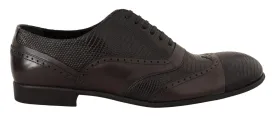 Dolce & Gabbana Elegant Brown Lizard Leather Oxford Shoes