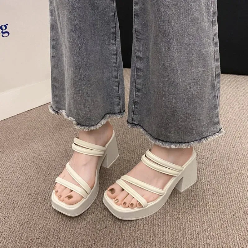 Elenora Square Heels Sandals