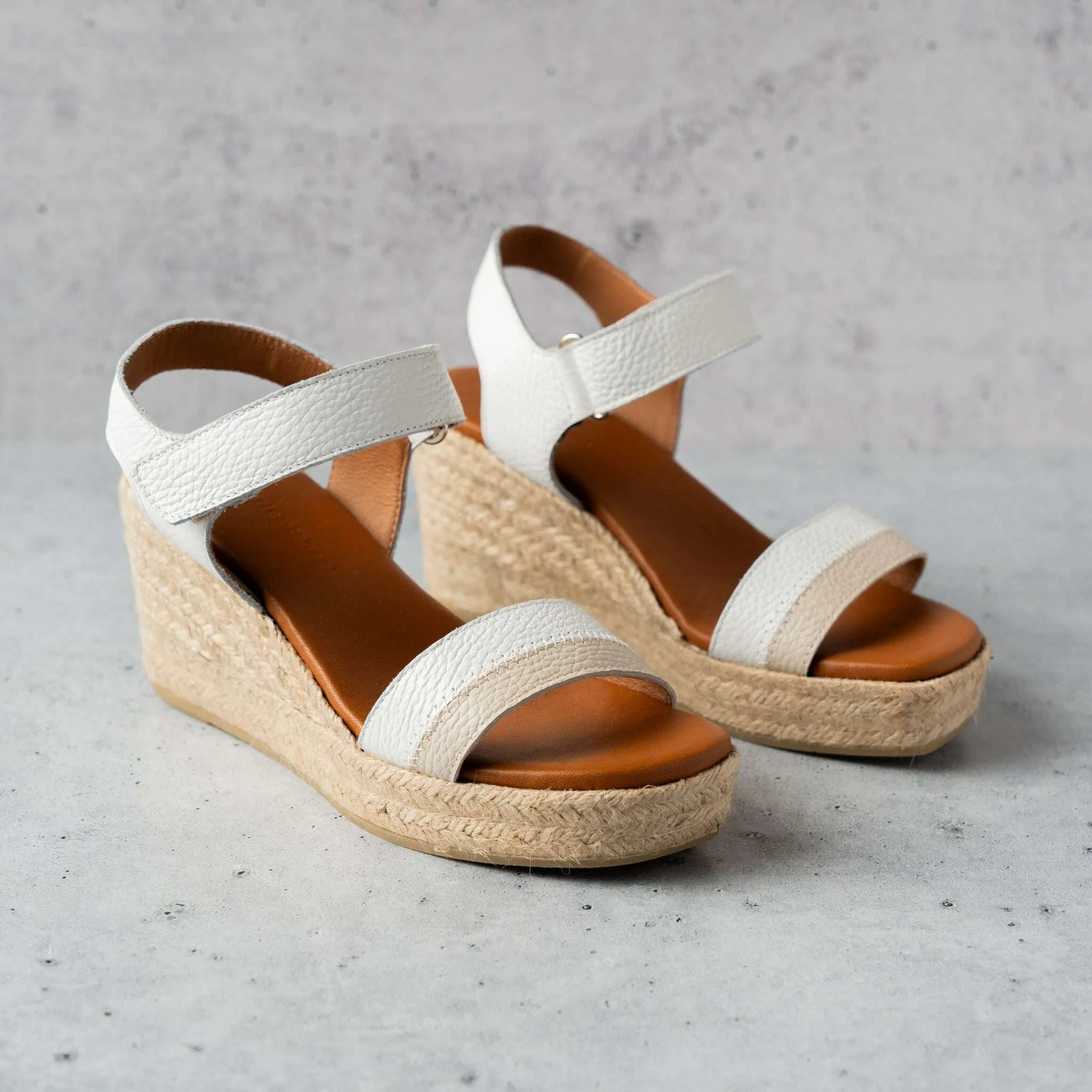 Eric Michael - Panama - White/Taupe Espadrille