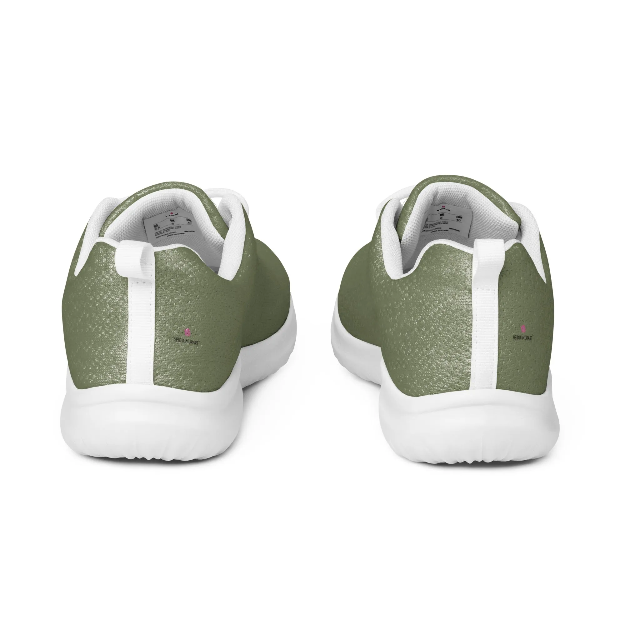 Green Solid Color Men's Kicks, Designer Men’s Athletic Shoes, Solid Green Color Modern Breathable Lightweight Men’s Athletic Shoes (US Size: 5-13)