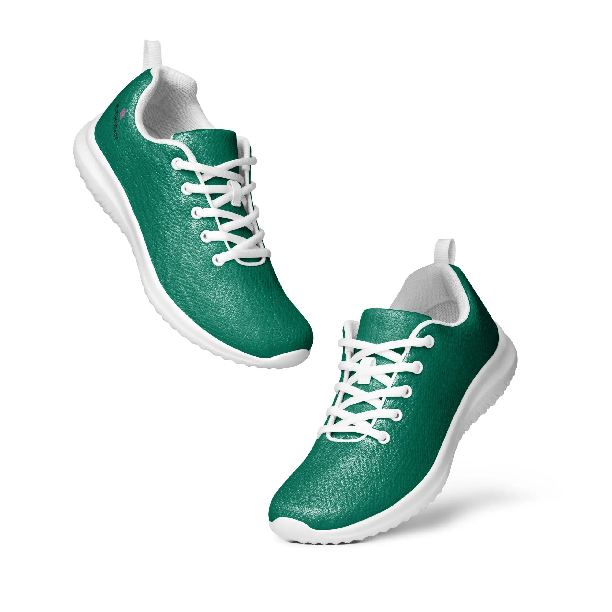 Green Solid Color Men's Kicks, Solid Color Modern Breathable Lightweight Men’s Athletic Shoes (US Size: 5-13)