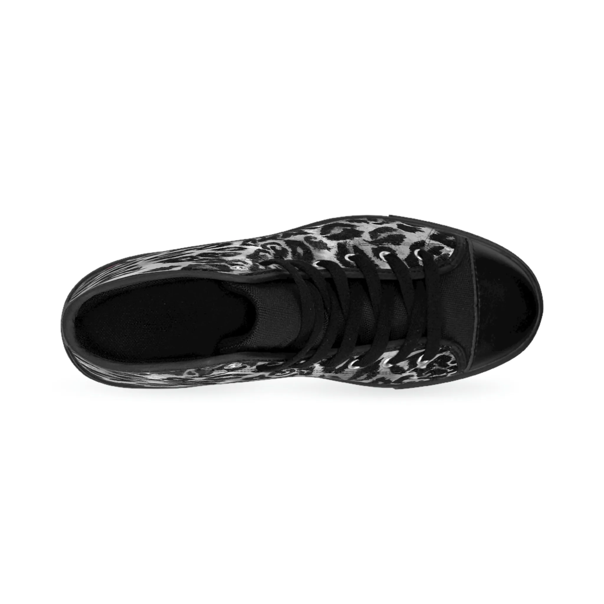 Grey Leopard Print Men's Sneakers, Leopard Animal Print Best Designer Men's High Top Sneakers