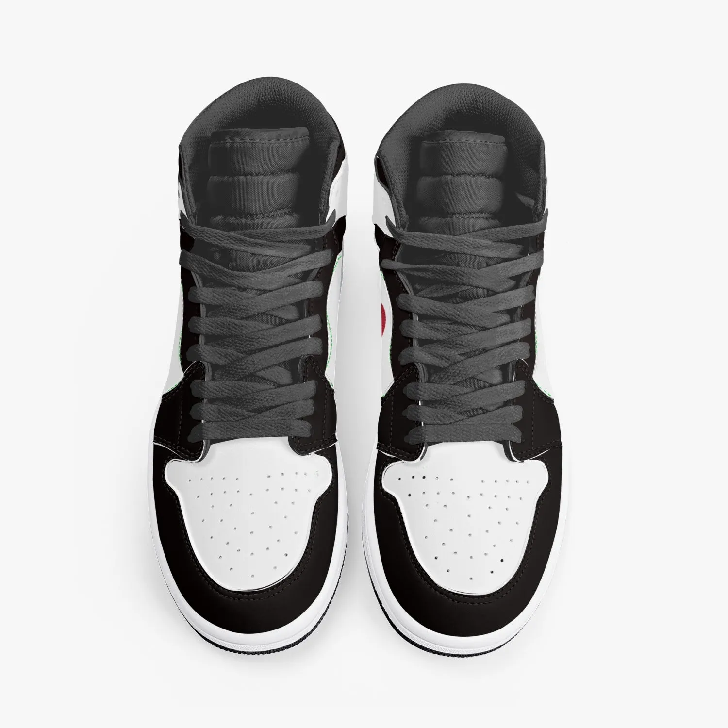 High-Top Leather Sneakers White & Black