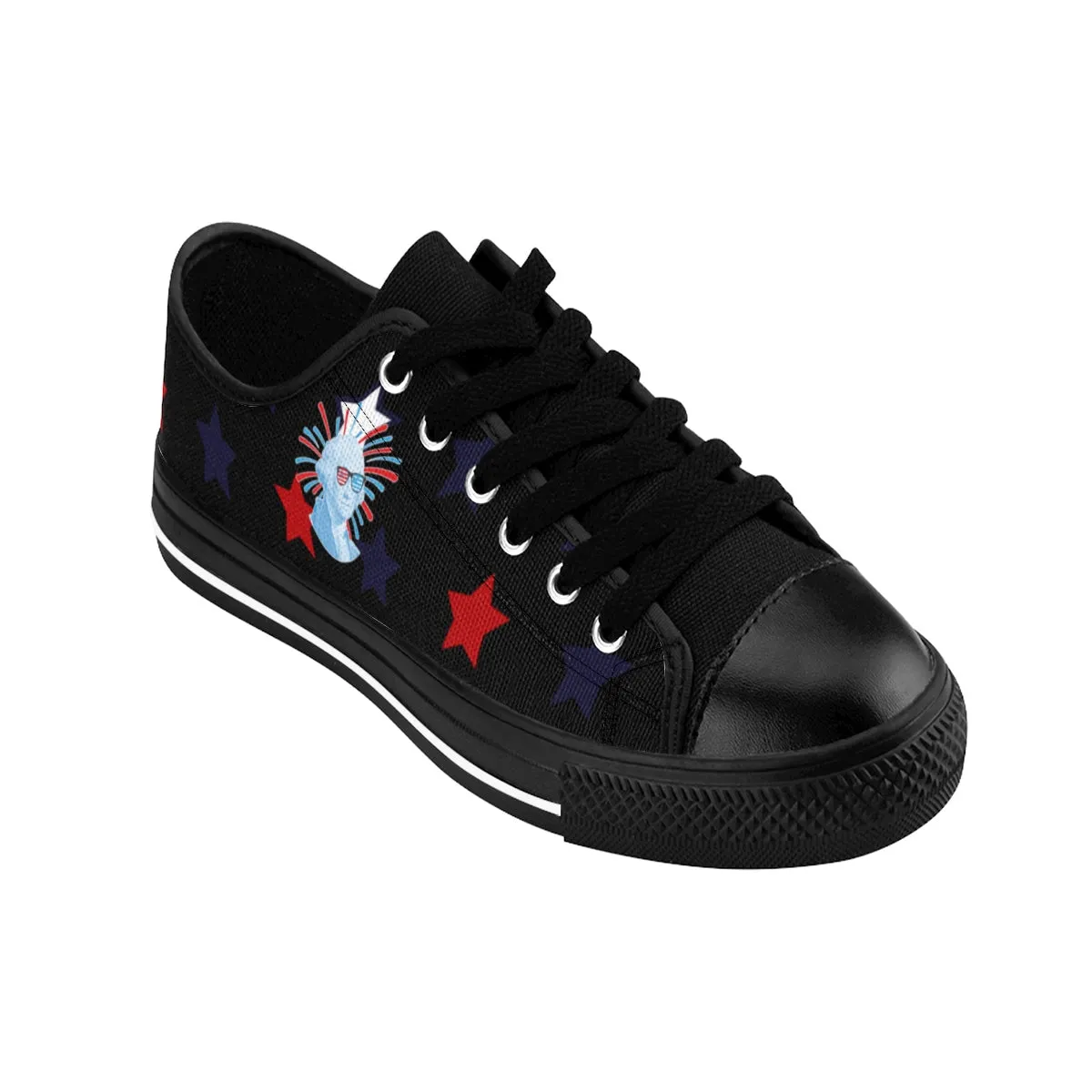 July 4th Men's Low Tops, Black Sneakers Running Tennis Fashion Party Shoes(US Size: 6-14)