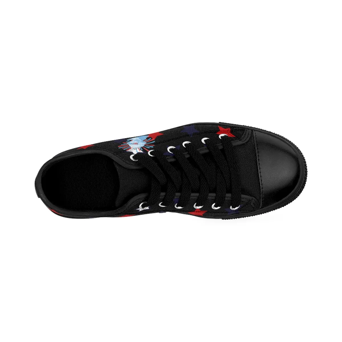 July 4th Men's Low Tops, Black Sneakers Running Tennis Fashion Party Shoes(US Size: 6-14)