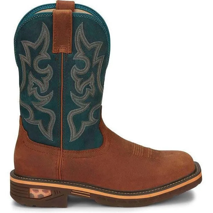 Justin Men's Resistor 11" Nano CT Western Work Boot -Blue - CR4010