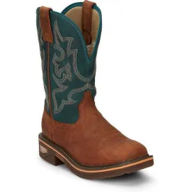 Justin Men's Resistor 11" Nano CT Western Work Boot -Blue - CR4010