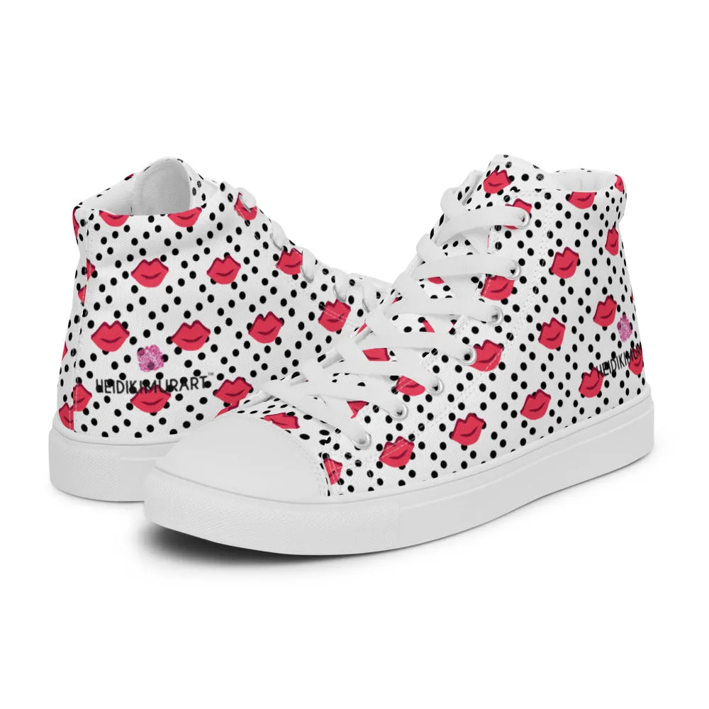 Kiss Print Men's High Tops, Valentine's Day Designer Men's High Top Canvas Sneaker Shoes (US Size: 5-13)