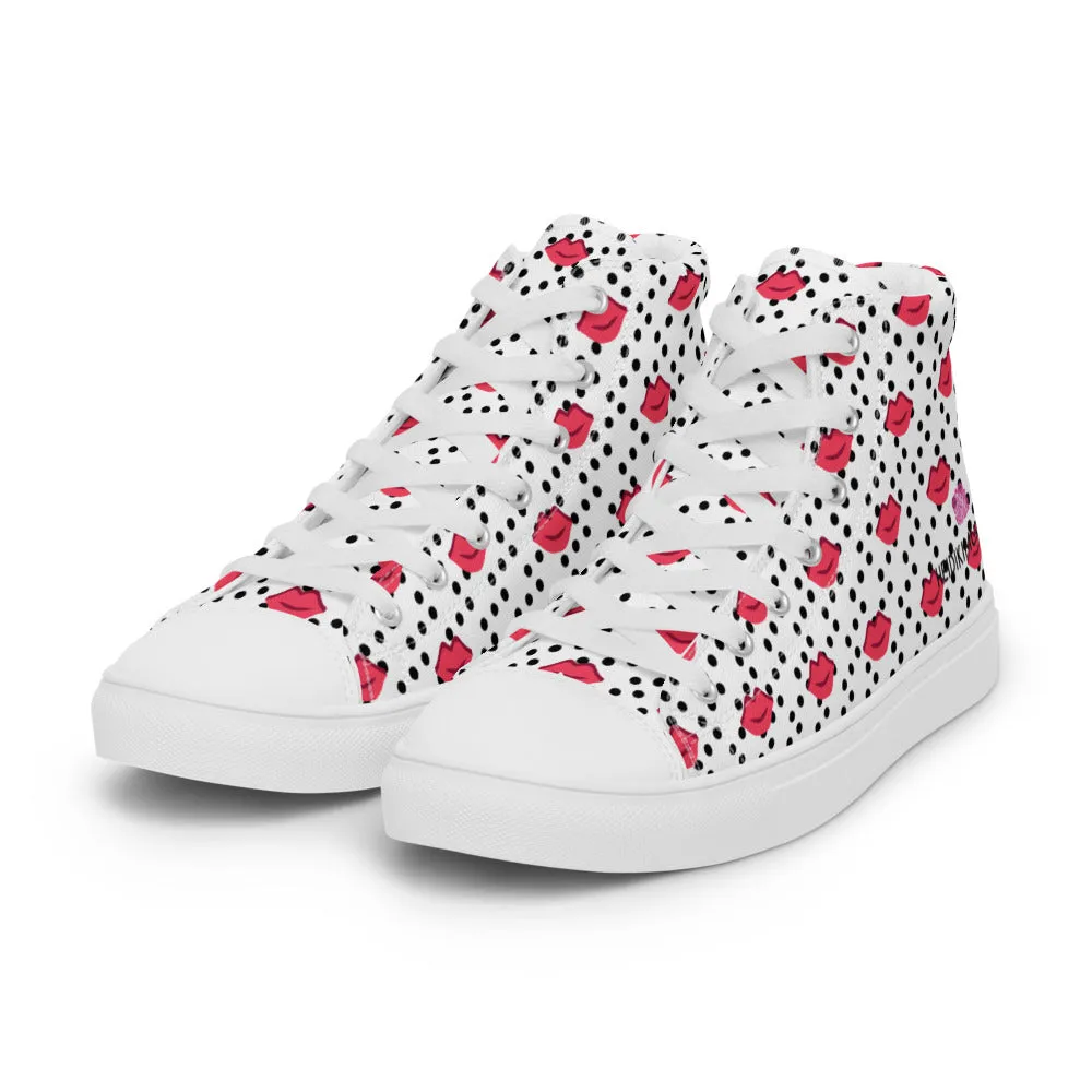 Kiss Print Men's High Tops, Valentine's Day Designer Men's High Top Canvas Sneaker Shoes (US Size: 5-13)