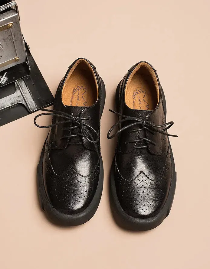 Leather Brogue Style Oxford Shoes Women