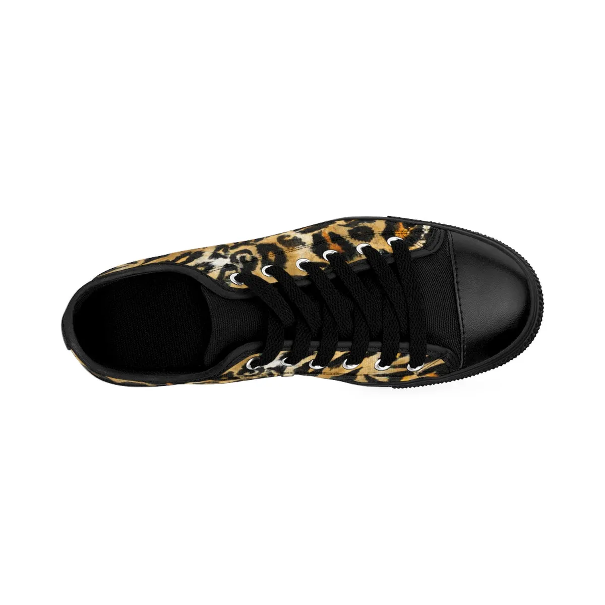 Leopard Print Men's Sneakers, Animal Print Running Fashion Canvas Low Top Tennis Shoes (US Size: 7-14)