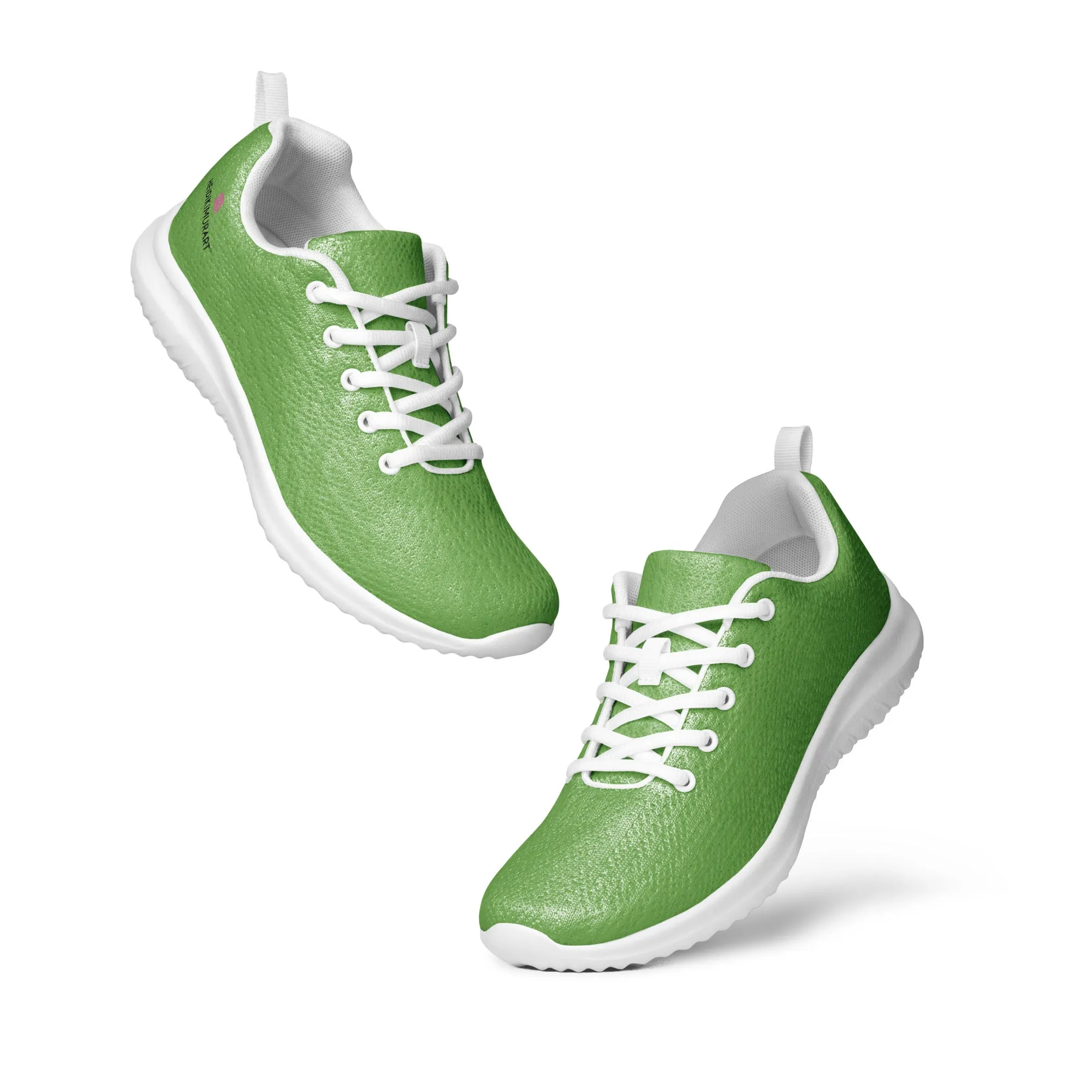 Light Green Men’s Athletic Shoes, Solid Green Color Modern Breathable Lightweight Men’s Athletic Shoes (US Size: 5-13)